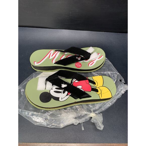 Disney Mickey Mouse Flip Flops Women’s Size 9/10 Mickey Cutout Classic Style - Picture 1 of 8